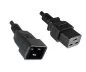 Preview: Cold appliance cable C19 to C20, 1,5mm², 16A, extension, VDE, black, length 1,80m